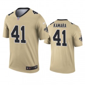 Tröjor New Orleans Saints Alvin Kamara 41 Gold Inverted Legend - Män